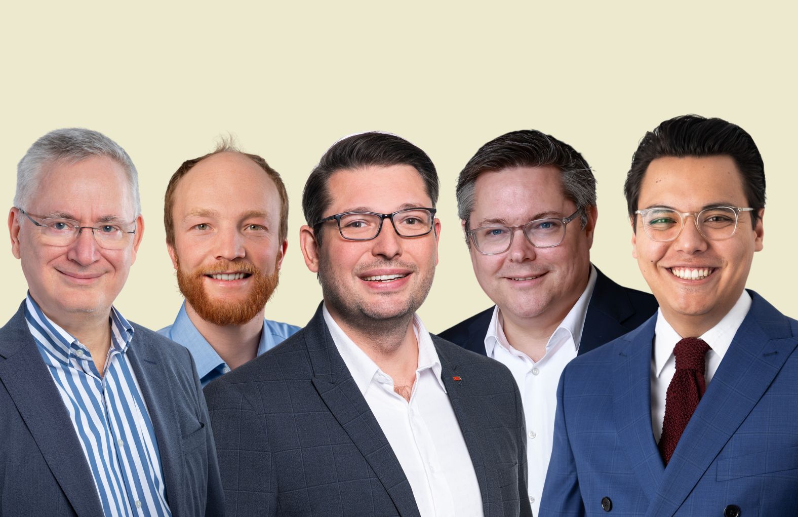 Experten für Verkehr und Infrastruktur: Stephan Schwarzer, Michael Schwendinger, Markus Fischer, Christian Diewald, Anil Rai © beisgestellt/Montage: Selektiv