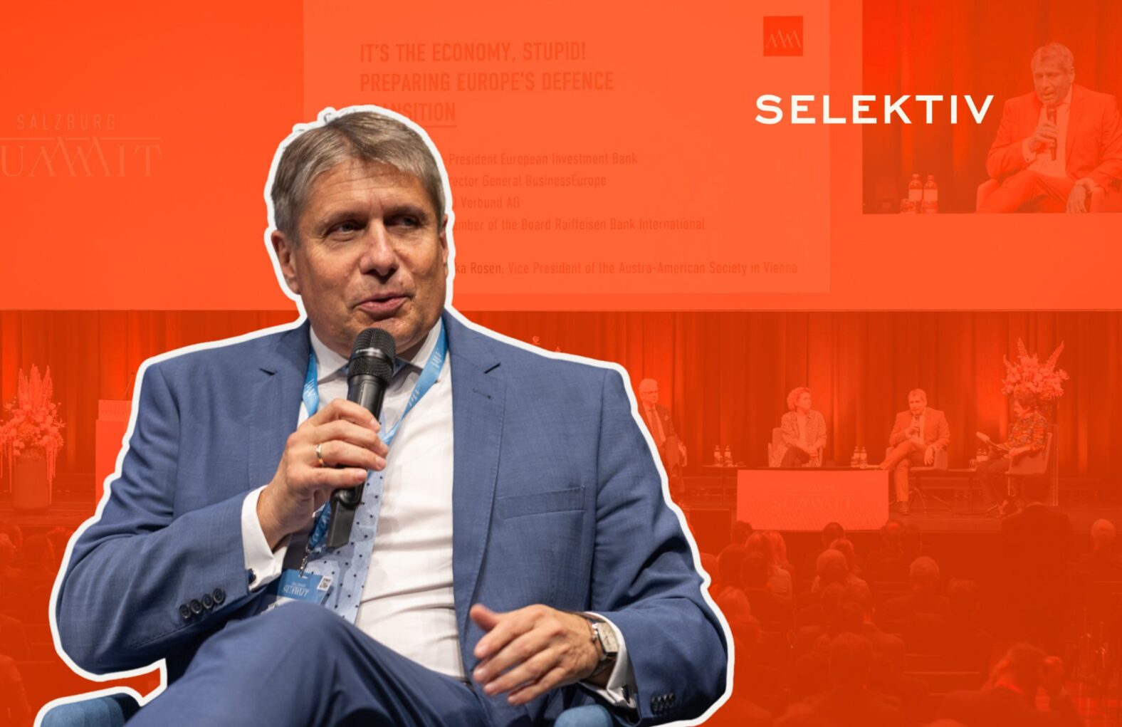 BusinessEurope-Generaldirektor Markus Beyrer am Salzburg Summit der Industriellenvereinigung © IV/Matanovic/Montage: Selektiv